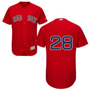 Fantastic Red Sox #28 J. D. Martinez Red Flexbase Authentic Collection Stitched MLB Jersey