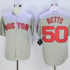 Stunning Red Sox #50 Mookie Betts Grey New Cool Base Stitched MLB Jersey