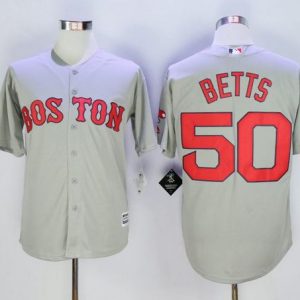 Stunning Red Sox #50 Mookie Betts Grey New Cool Base Stitched MLB Jersey