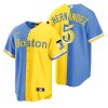 HighQuality Boston Red Sox #5 Kike Hernandez Blue Gold Nike Men's MLB 2022 City Connect Game Jersey