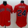 Outstanding Red Sox #24 David Price Red Flexbase Authentic Collection Stitched MLB Jersey