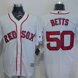 Exceptional Red Sox #50 Mookie Betts White New Cool Base Stitched MLB Jersey