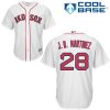 Stunning Red Sox #28 J. D. Martinez White New Cool Base Stitched MLB Jersey
