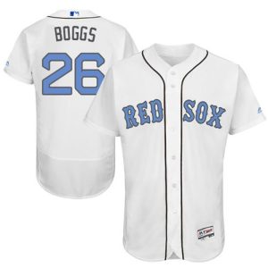 Amazing Red Sox #26 Wade Boggs White Flexbase Authentic Collection Father's Day Stitched MLB Jersey