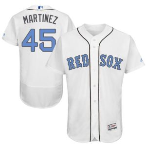 Premium Red Sox #45 Pedro Martinez White Flexbase Authentic Collection Father's Day Stitched MLB Jersey