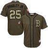 Outstanding Red Sox #25 Jackie Bradley Jr Green Salute to Service Stitched MLB Jersey
