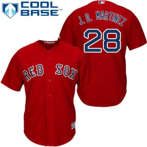 Fantastic Red Sox #28 J. D. Martinez Red New Cool Base Stitched MLB Jersey
