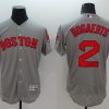 Stunning Red Sox #2 Xander Bogaerts Grey Flexbase Authentic Collection Stitched MLB Jersey