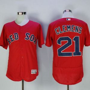 Superb Red Sox #21 Roger Clemens Red Flexbase Authentic Collection Stitched MLB Jersey