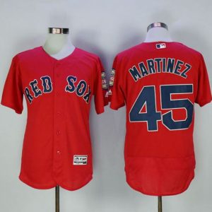 Fantastic Red Sox #45 Pedro Martinez Red Flexbase Authentic Collection Stitched MLB Jersey