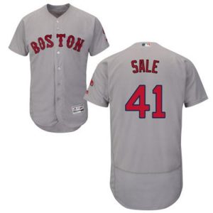 Impressive Red Sox #41 Chris Sale Grey Flexbase Authentic Collection Stitched MLB Jersey