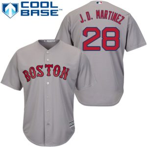 Outstanding Red Sox #28 J. D. Martinez Grey New Cool Base Stitched MLB Jersey