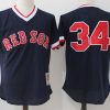 Outstanding Mitchell And Ness Red Sox #34 David Ortiz Dark Blue Throwback Stitched MLB Jersey