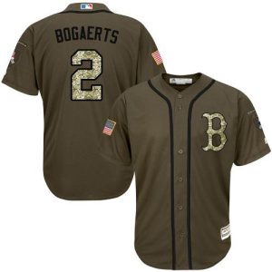 Delightful Red Sox #2 Xander Bogaerts Green Salute to Service Stitched MLB Jersey