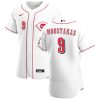 Superb Cincinnati Reds #9 Mike Moustakas Men's Nike White Home 2020 Authentic Player MLB Jersey