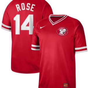 Exceptional Nike Reds #14 Pete Rose Red Authentic Cooperstown Collection Stitched MLB Jersey