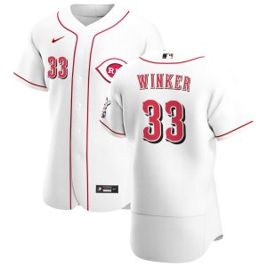 Impressive Cincinnati Reds #33 Jesse Winker Men's Nike White Home 2020 Authentic Player MLB Jersey