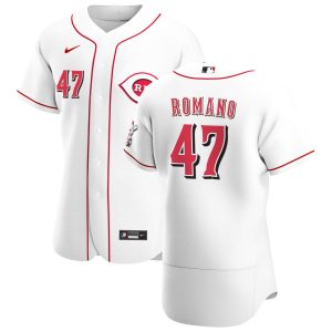 Fantastic Cincinnati Reds #47 Sal Romano Men's Nike White Home 2020 Authentic Player MLB Jersey