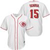 Outstanding Reds #15 Nick Senzel White New Cool Base Stitched MLB Jersey