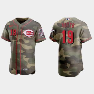 Superb Cincinnati Reds #19 Joey Votto Men's Nike 2021 Armed Forces Day Authentic MLB Jersey  Camo