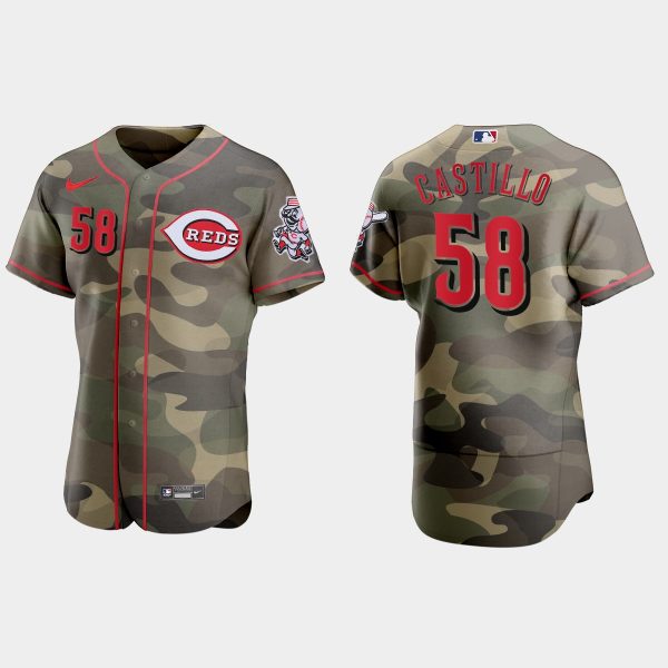 Amazing Cincinnati Reds #58 Luis Castillo Men's Nike 2021 Armed Forces Day Authentic MLB Jersey Camo