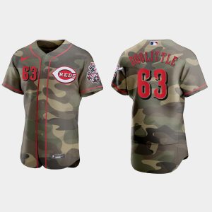 Delightful Cincinnati Reds #63 Sean Doolittle Men's Nike 2021 Armed Forces Day Authentic MLB Jersey  Camo