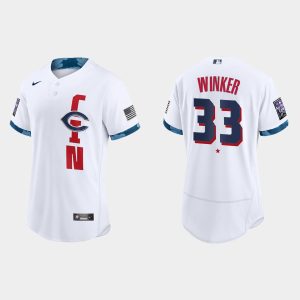 Premium Cincinnati Reds #33 Jesse Winker 2021 MLB All Star Game Authentic White Jersey