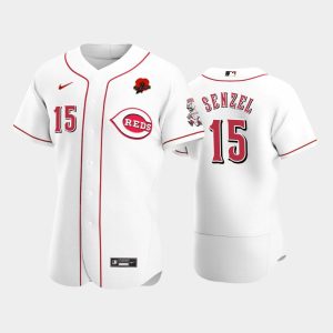HighQuality Cincinnati Reds #15 Nick Senzel Men's Nike Authentic 2021 Memorial Day MLB Jersey   White