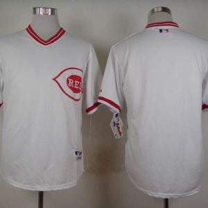 Stunning Reds Blank White 1990 Turn Back The Clock Stitched MLB Jersey