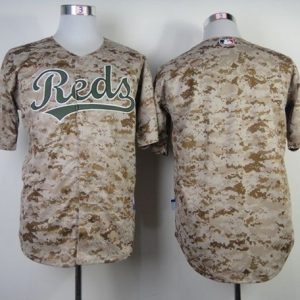 Exceptional Reds Blank Camo Alternate Cool Base Stitched MLB Jersey