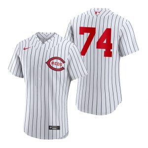 Exceptional Cincinnati Reds #74 Juniel Querecuto Men's 2022 Field of Dreams MLB Authentic Jersey   White