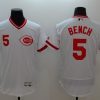 Exceptional Reds #5 Johnny Bench White Flexbase Authentic Collection Cooperstown Stitched MLB Jersey