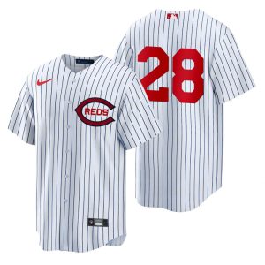 Amazing Cincinnati Reds #28 Austin Romine Men's 2022 Field of Dreams MLB Game Jersey   White