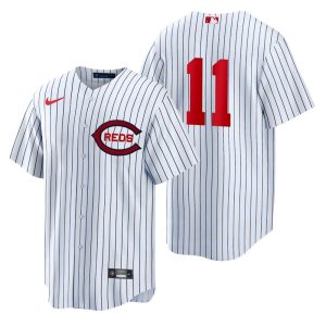 Delightful Cincinnati Reds #11 Barry Larkin Men's 2022 Field of Dreams MLB Game Jersey   White