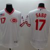 Exceptional Reds #17 Chris Sabo White Flexbase Authentic Collection Cooperstown Stitched MLB Jersey
