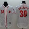 HighQuality Reds #30 Ken Griffey White Flexbase Authentic Collection Stitched MLB Jersey
