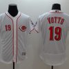 Outstanding Reds #19 Joey Votto White Flexbase Authentic Collection Stitched MLB Jersey