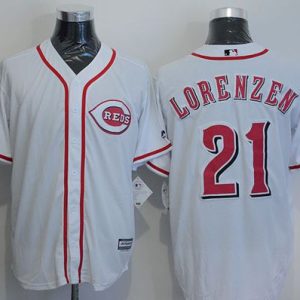 Superb Reds #21 Michael Lorenzen White New Cool Base Stitched MLB Jersey