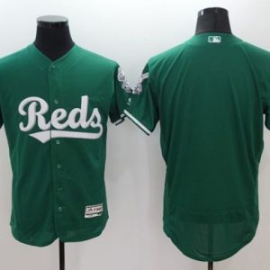 Premium Reds Blank Green Celtic Flexbase Authentic Collection Stitched MLB Jersey