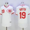 Amazing Reds #19 Joey Votto White Flexbase Authentic Collection Cooperstown Stitched MLB Jersey