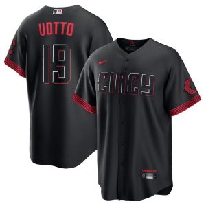 HighQuality Cincinnati Reds #19 Joey Votto Men's Nike Black 2023 City Connect Player Jersey