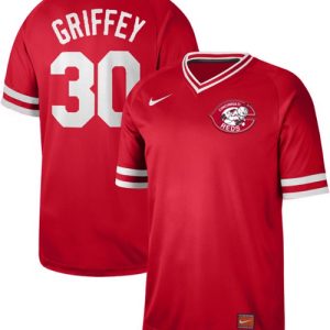 Premium Nike Reds #30 Ken Griffey Red Authentic Cooperstown Collection Stitched MLB Jersey