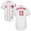 Outstanding Reds #13 Dave Concepcion White Flexbase Authentic Collection Stitched MLB Jersey