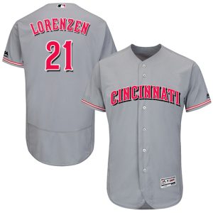 HighQuality Reds #21 Michael Lorenzen Grey Flexbase Authentic Collection Stitched MLB Jersey