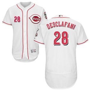 Outstanding Reds #28 Anthony DeSclafani White Flexbase Authentic Collection Stitched MLB Jersey