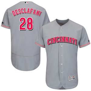 Impressive Reds #28 Anthony DeSclafani Grey Flexbase Authentic Collection Stitched MLB Jersey