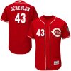 Impressive Reds #43 Scott Schebler Red Flexbase Authentic Collection Stitched MLB Jersey