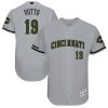Premium Reds #19 Joey Votto Grey Flexbase Authentic Collection Memorial Day Stitched MLB Jersey