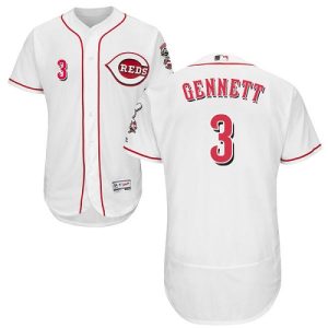 Exceptional Reds #3 Scooter Gennett White Flexbase Authentic Collection Stitched MLB Jersey