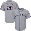 Stunning Rockies #28 Nolan Arenado Grey New Cool Base Stitched MLB Jersey